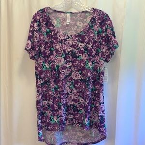 ⭐️Purple Floral Spring Scoop Neck Tee